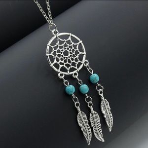 New Beautiful turquoise DreamCatcher necklace
